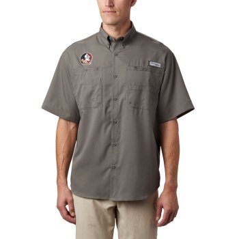 Columbia Overhemd Heren, Collegiate PFG Tamiami Short Sleeve - Florida State Grijs, 93BGVAXIO